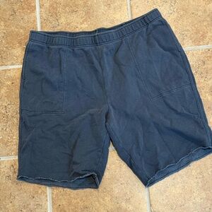 Aerie Dark Grey Women's Cut Off Long Fleece Shorts